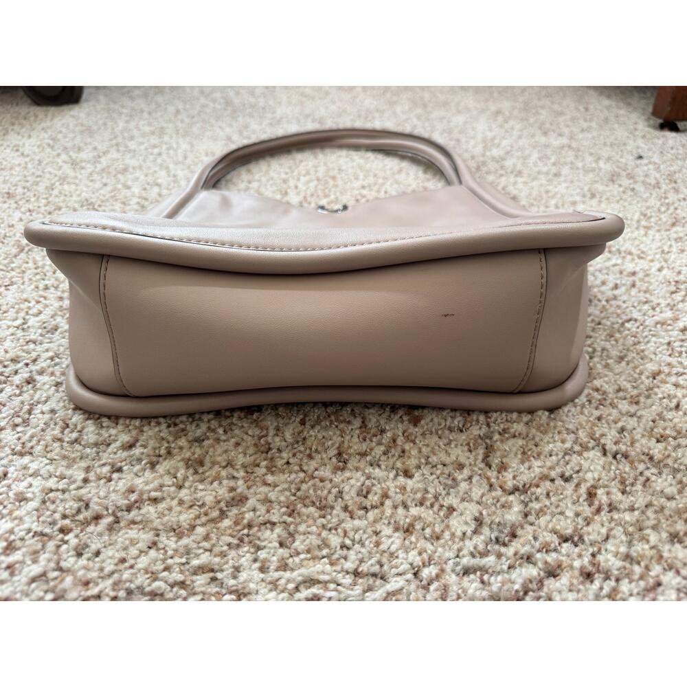 Calvin Klein Taupe Beige Leather CK Logo Shoulder Hobo Bag Purse - Picture 9 of 14